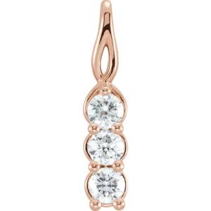 14KT Gold 1/2 CTW Diamond 3-Stone Pendant