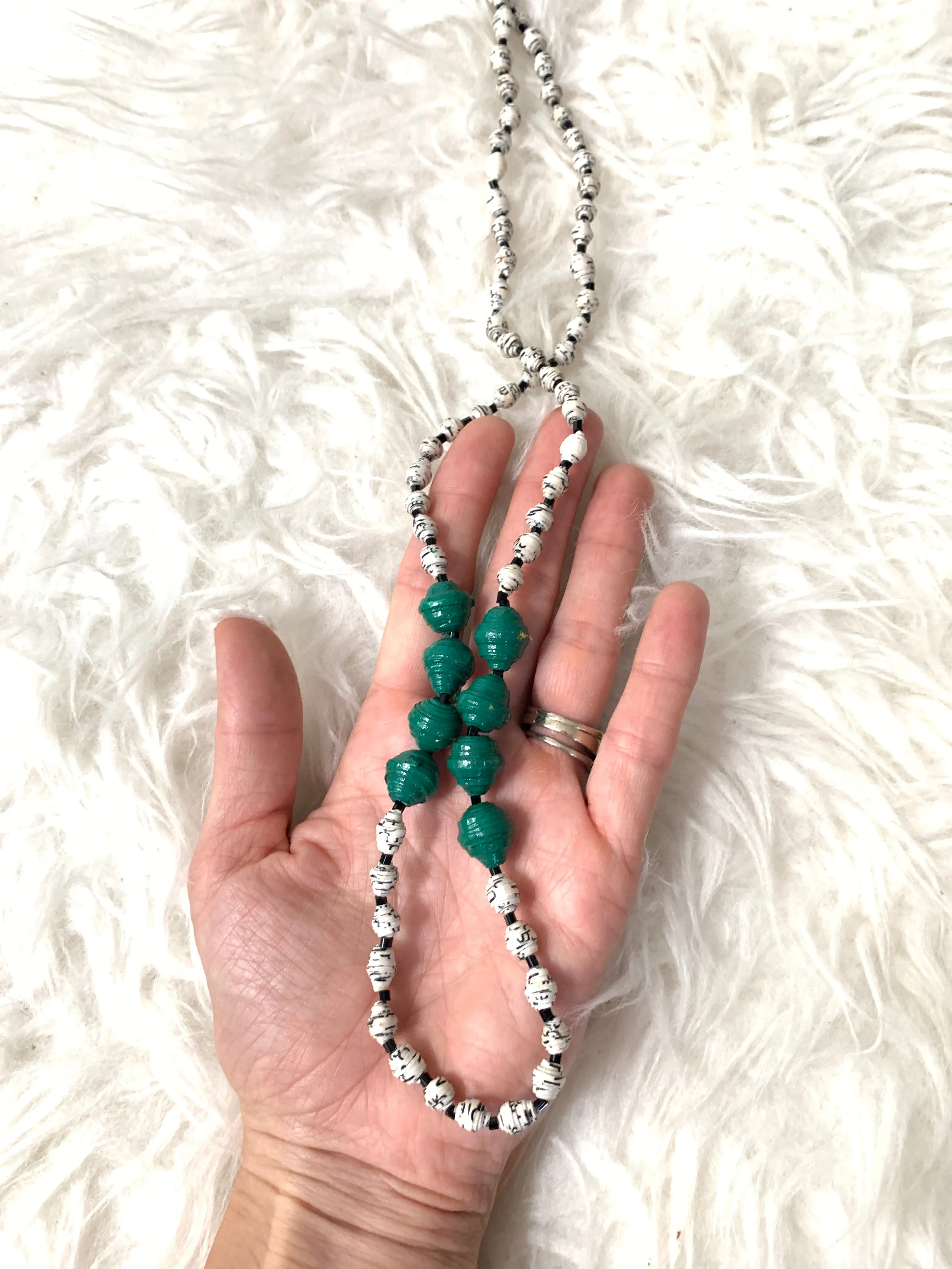 31 Bits Green Single Strand Necklace