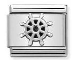 330101/26 Classic OXIDIZED ,st.steel & Sterling Silv.Boat Wheel