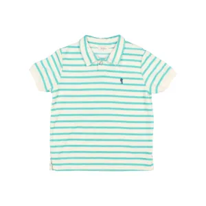 6953-TERRY STYPES POLO-Pool Green