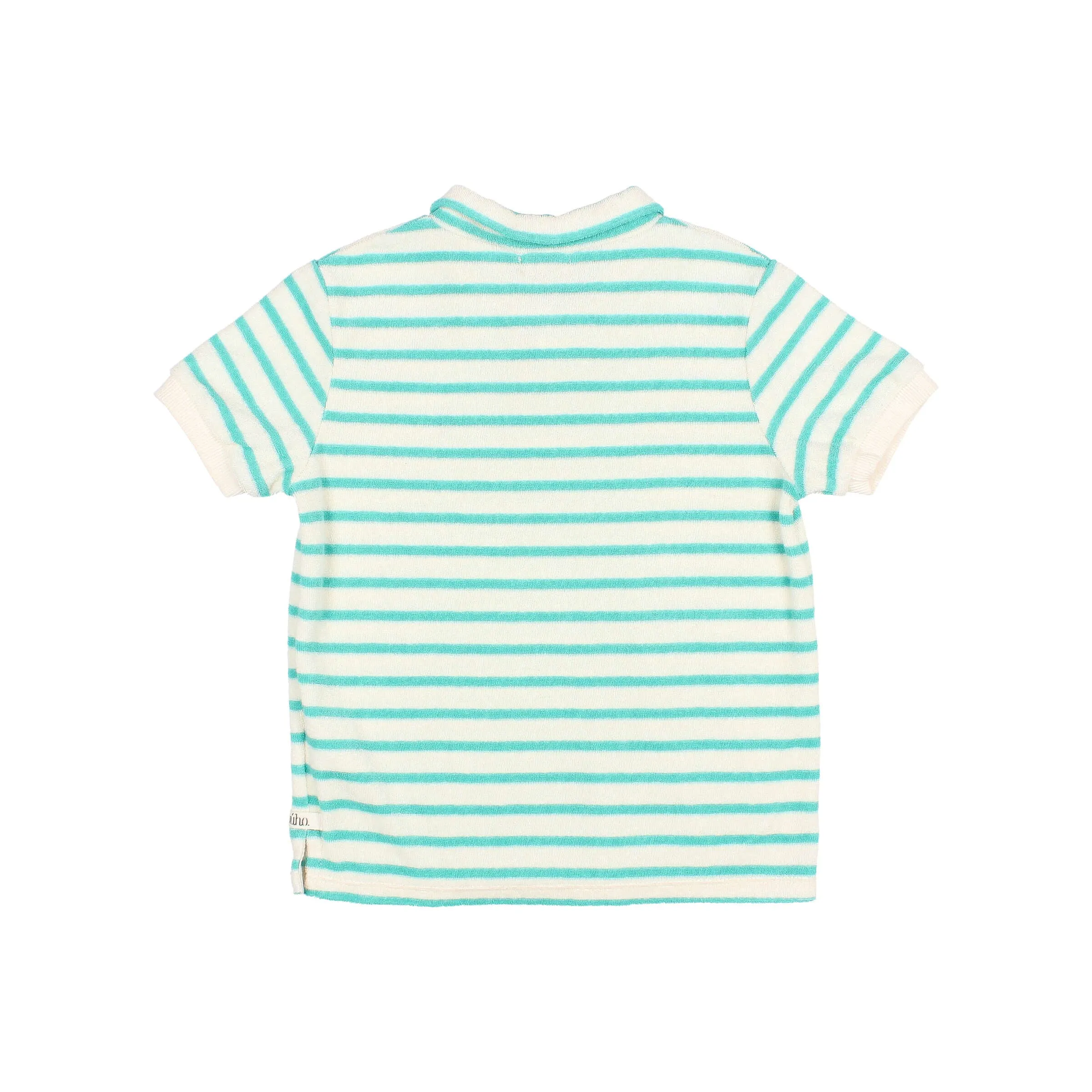 6953-TERRY STYPES POLO-Pool Green