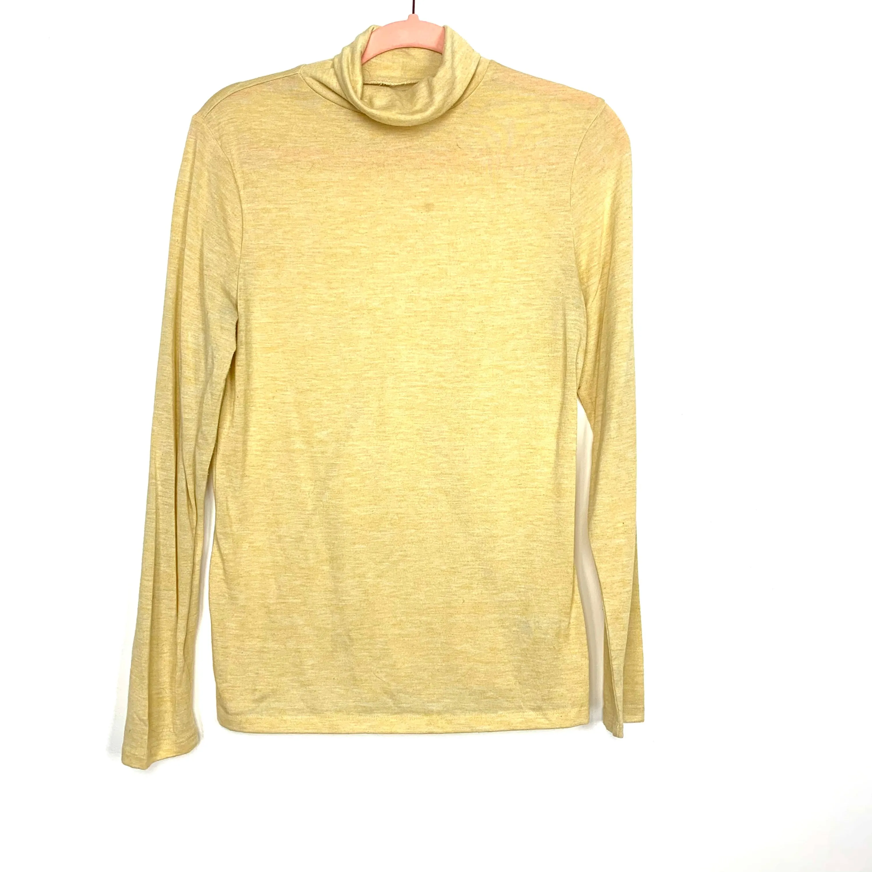 A New Day Yellow Heathered Thin Turtle Neck- Size M