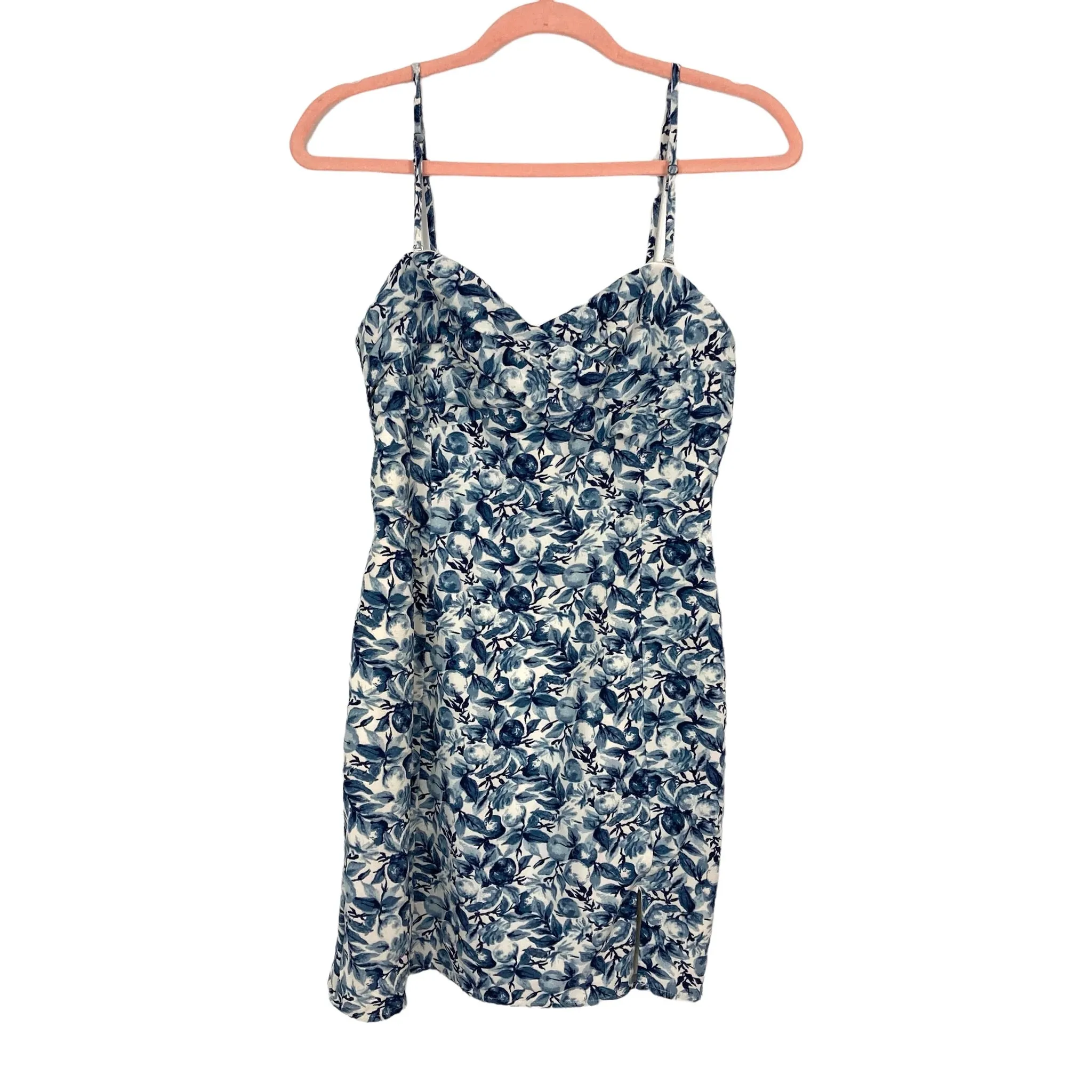 Abercrombie & Fitch Blue Printed Small Front Slit Dress- Size M