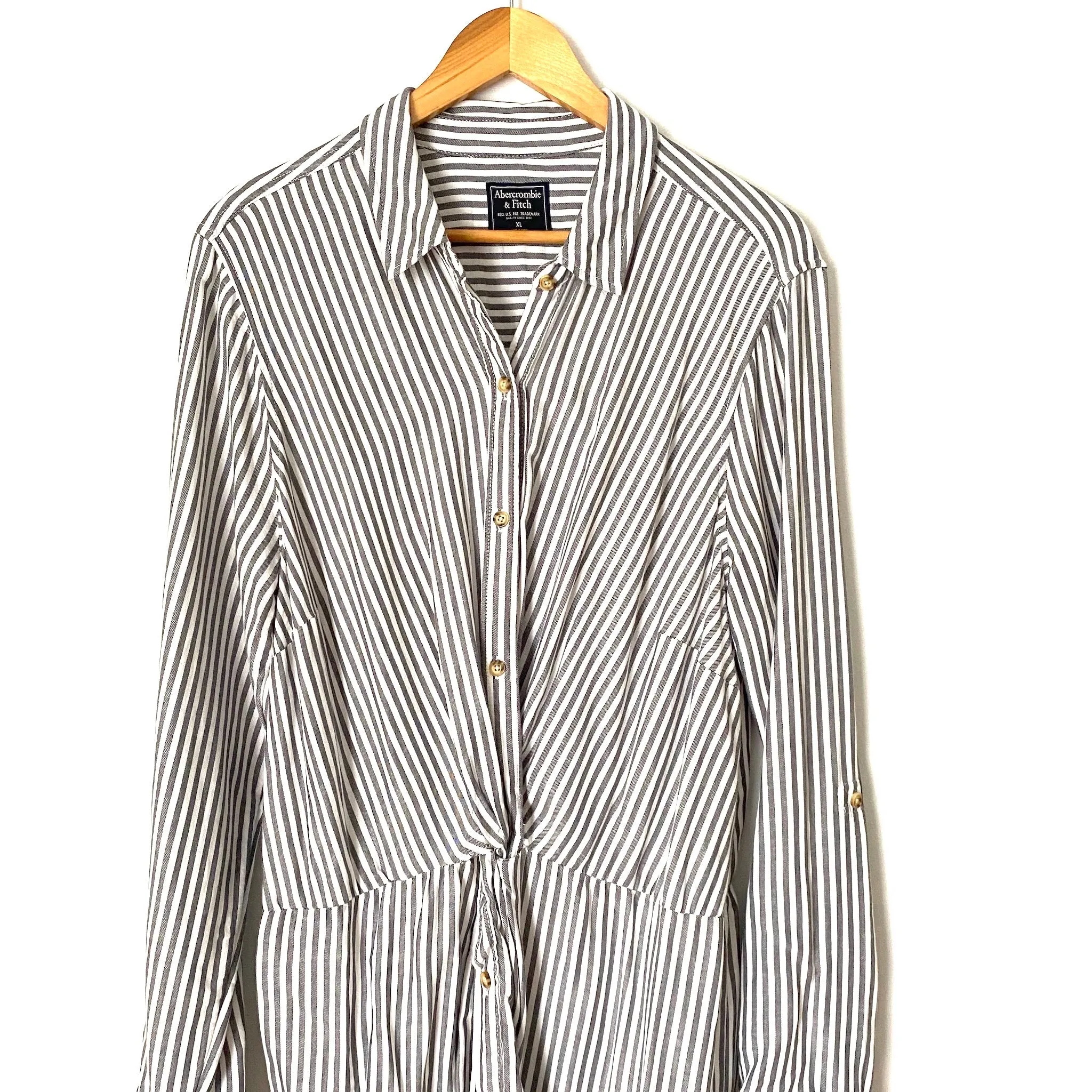 Abercrombie & Fitch Striped Button Up Soft Lined Dress- Size XL