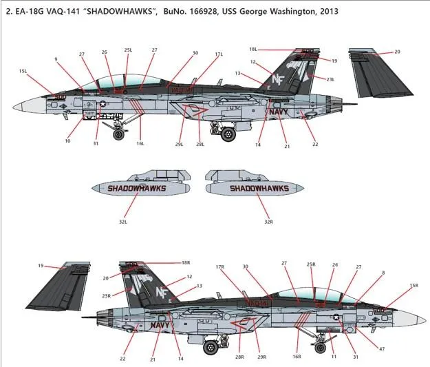 Academy Aircraft 1/72 EA-18G VAQ141 "Shadow Hawks" Fighter Kit