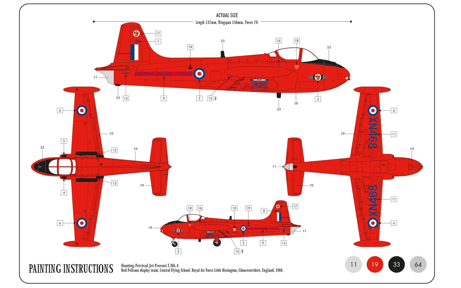 Airfix Small Starter Set, Hunting Percival Jet Provost T3