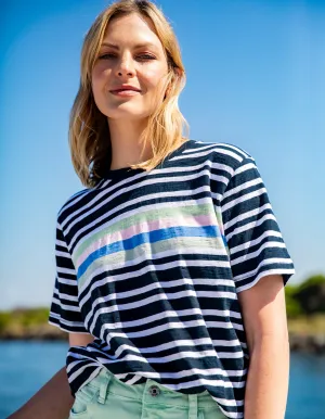 Aligner Tee Navy And White Stripe