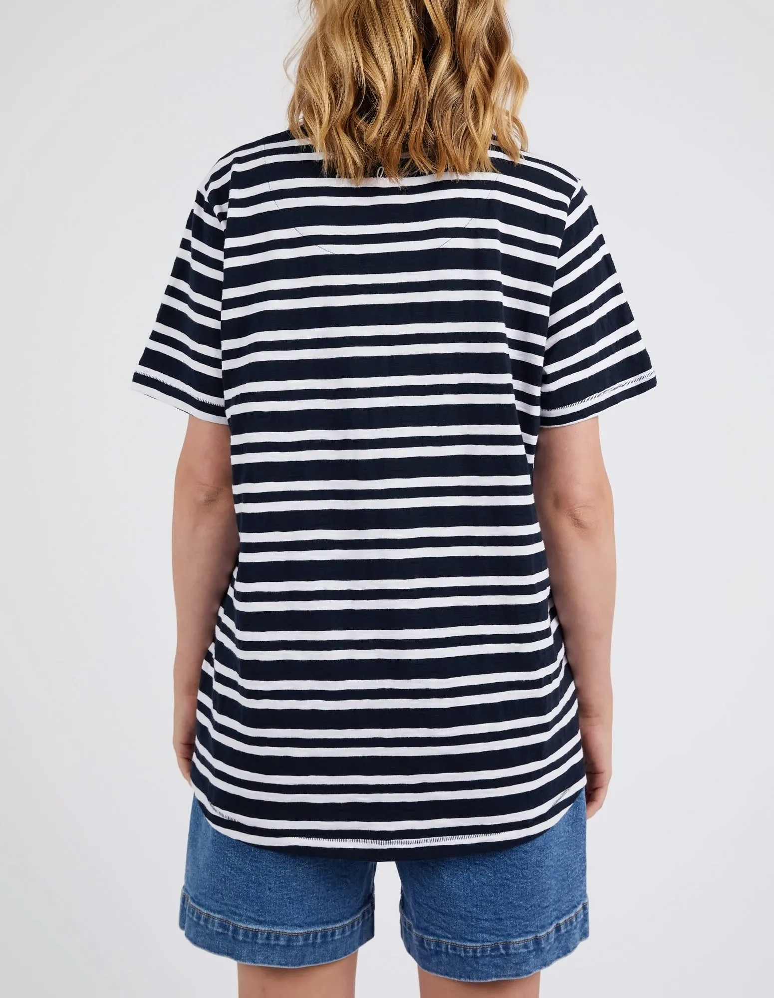 Aligner Tee Navy And White Stripe