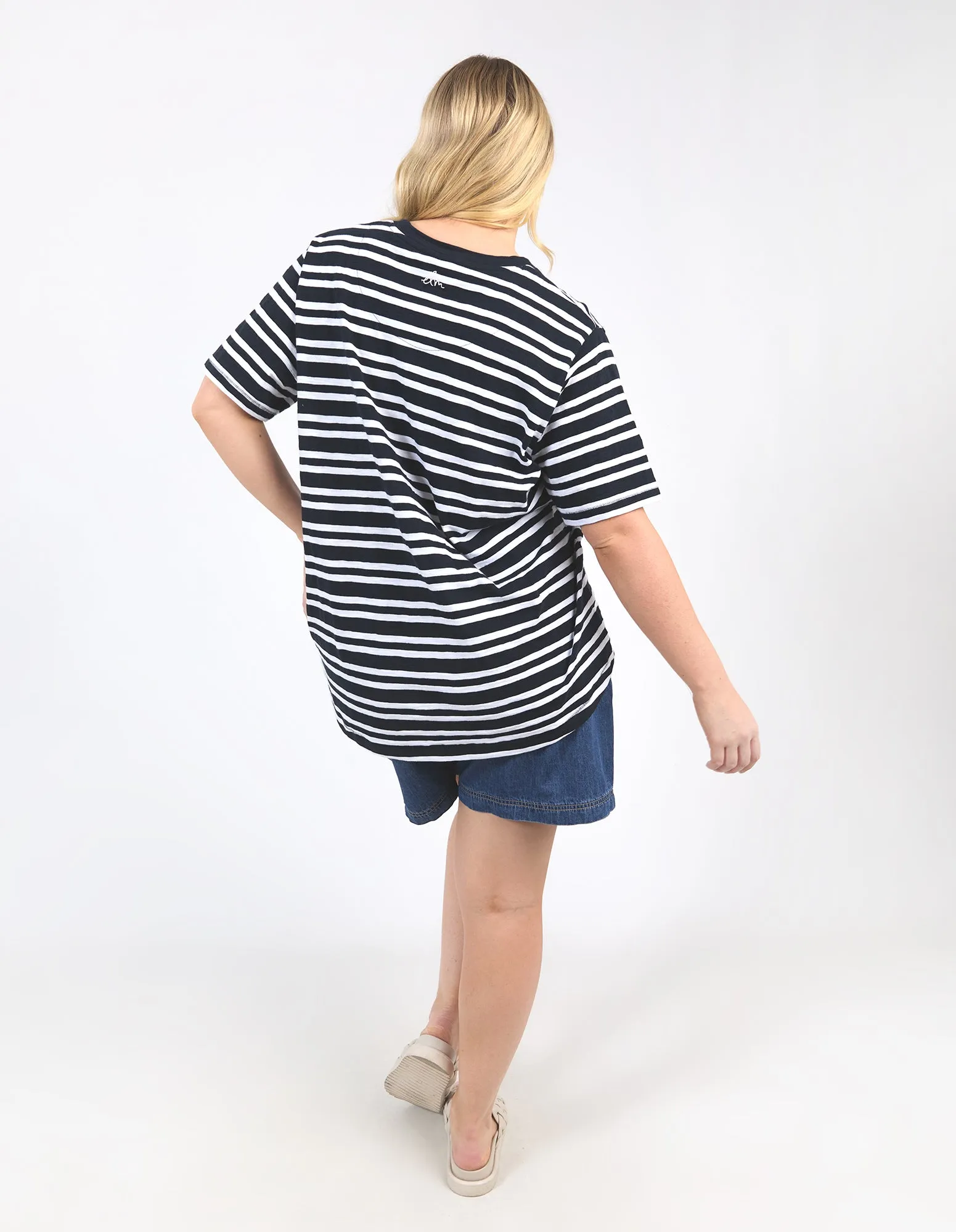 Aligner Tee Navy And White Stripe