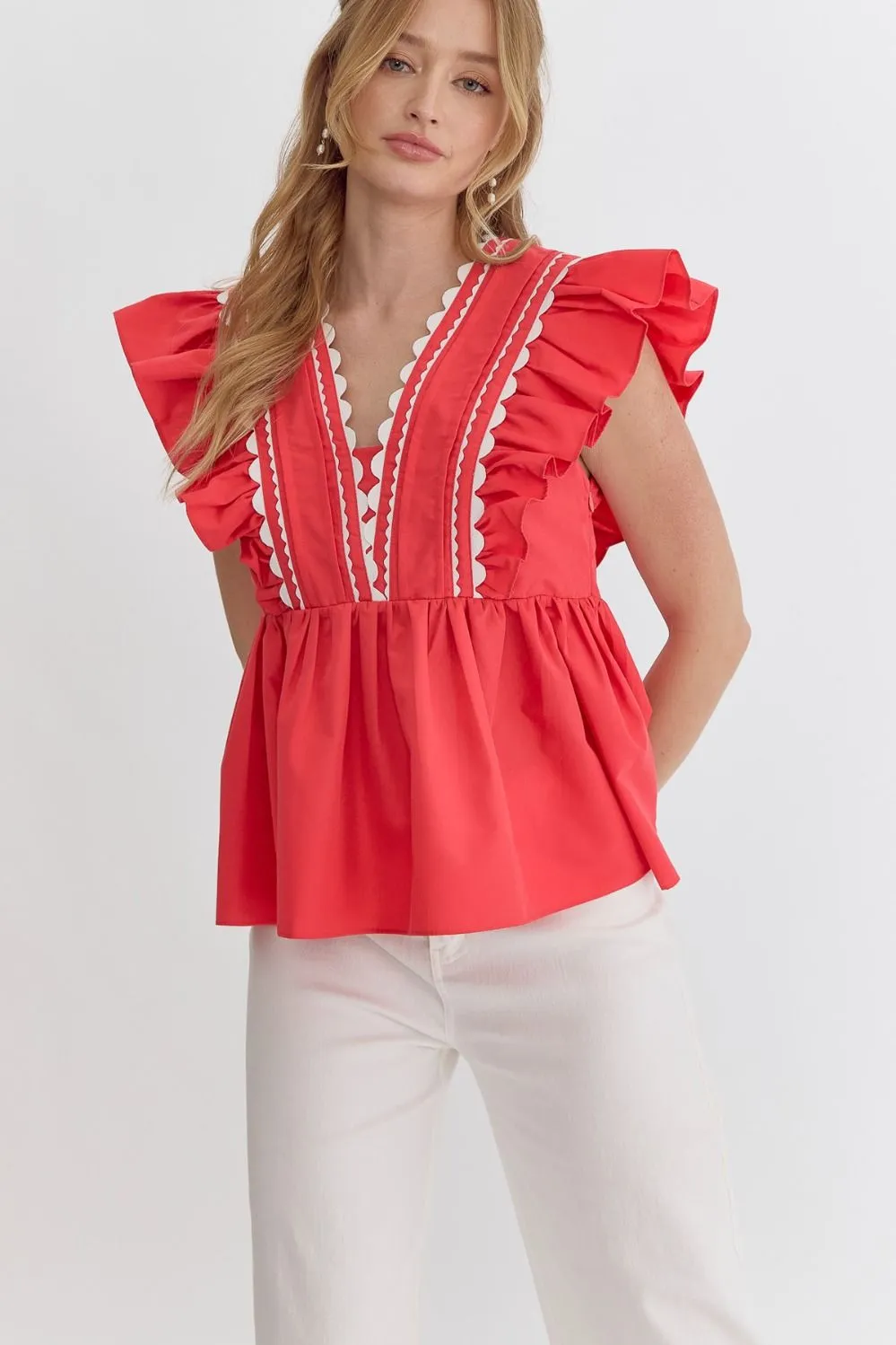 Ansel Scallop Trim Top