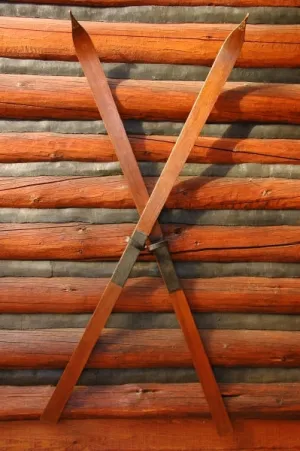 Antique Wood Skis - Pointed Tip