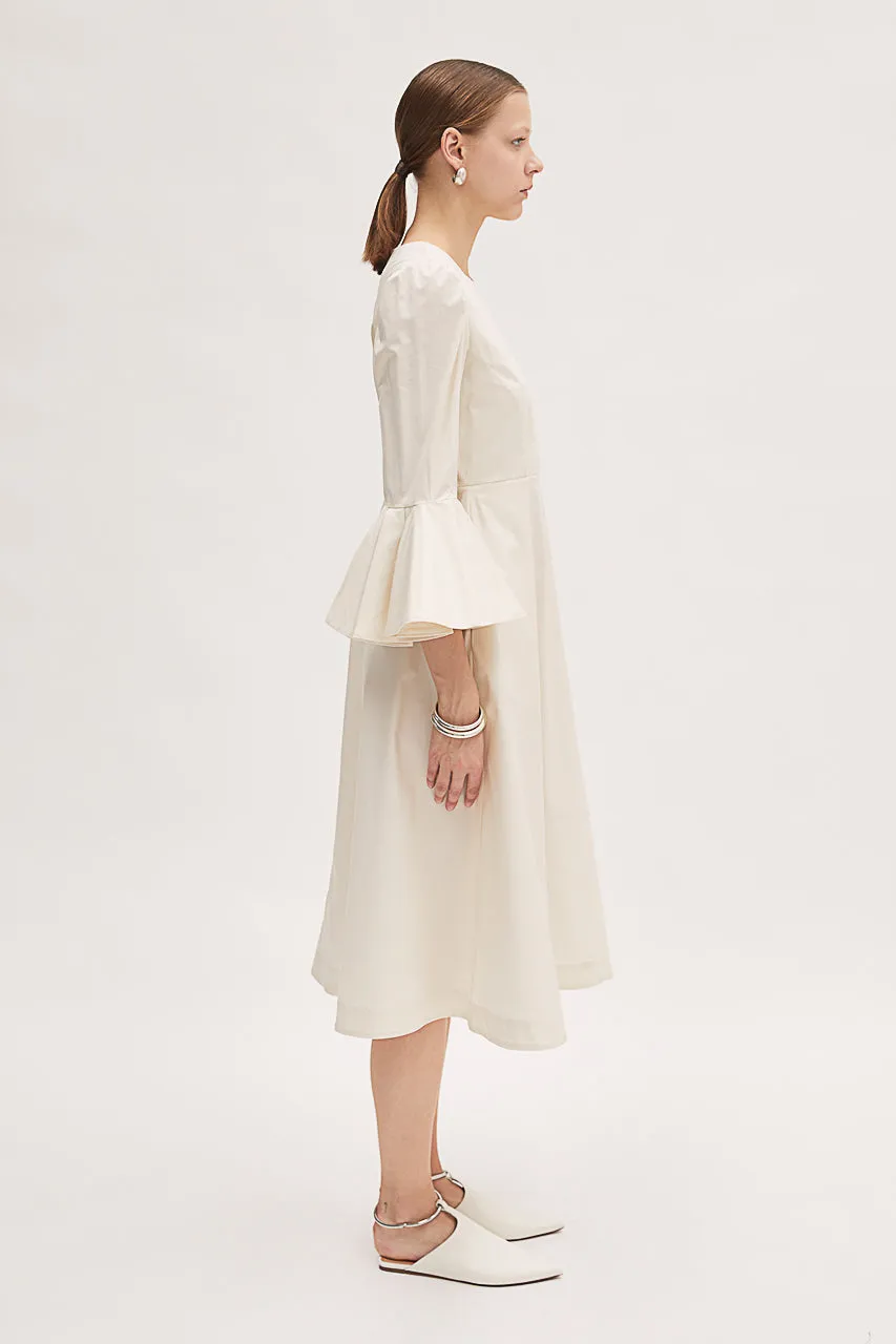 Bell Sleeve Dress - Cream