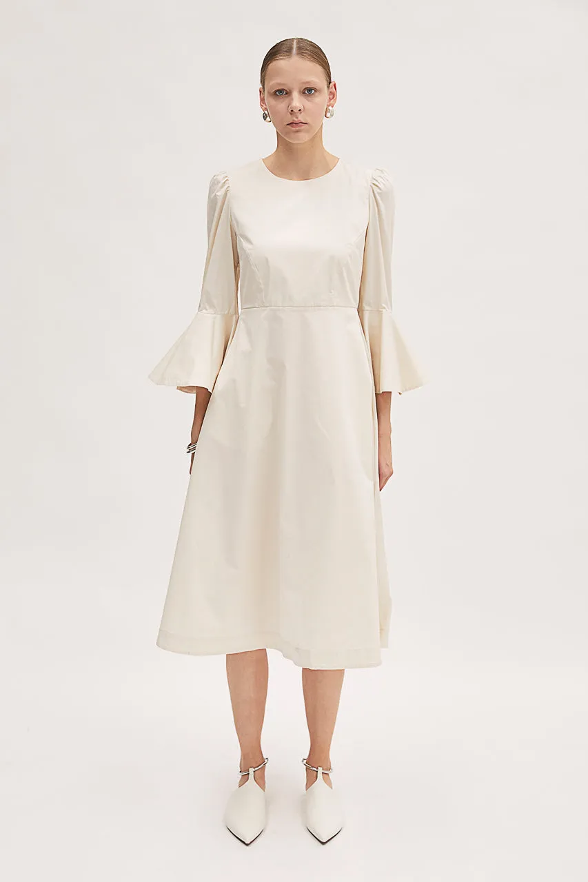 Bell Sleeve Dress - Cream