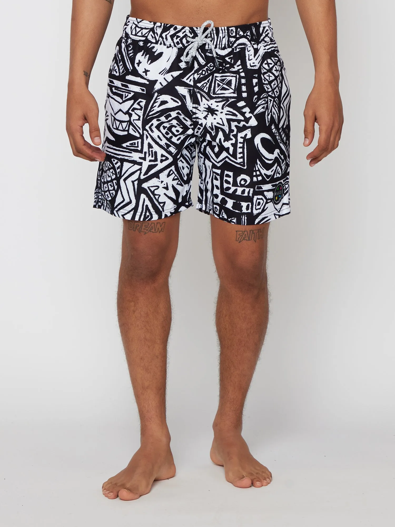 Block Party Pool Shorts in Black