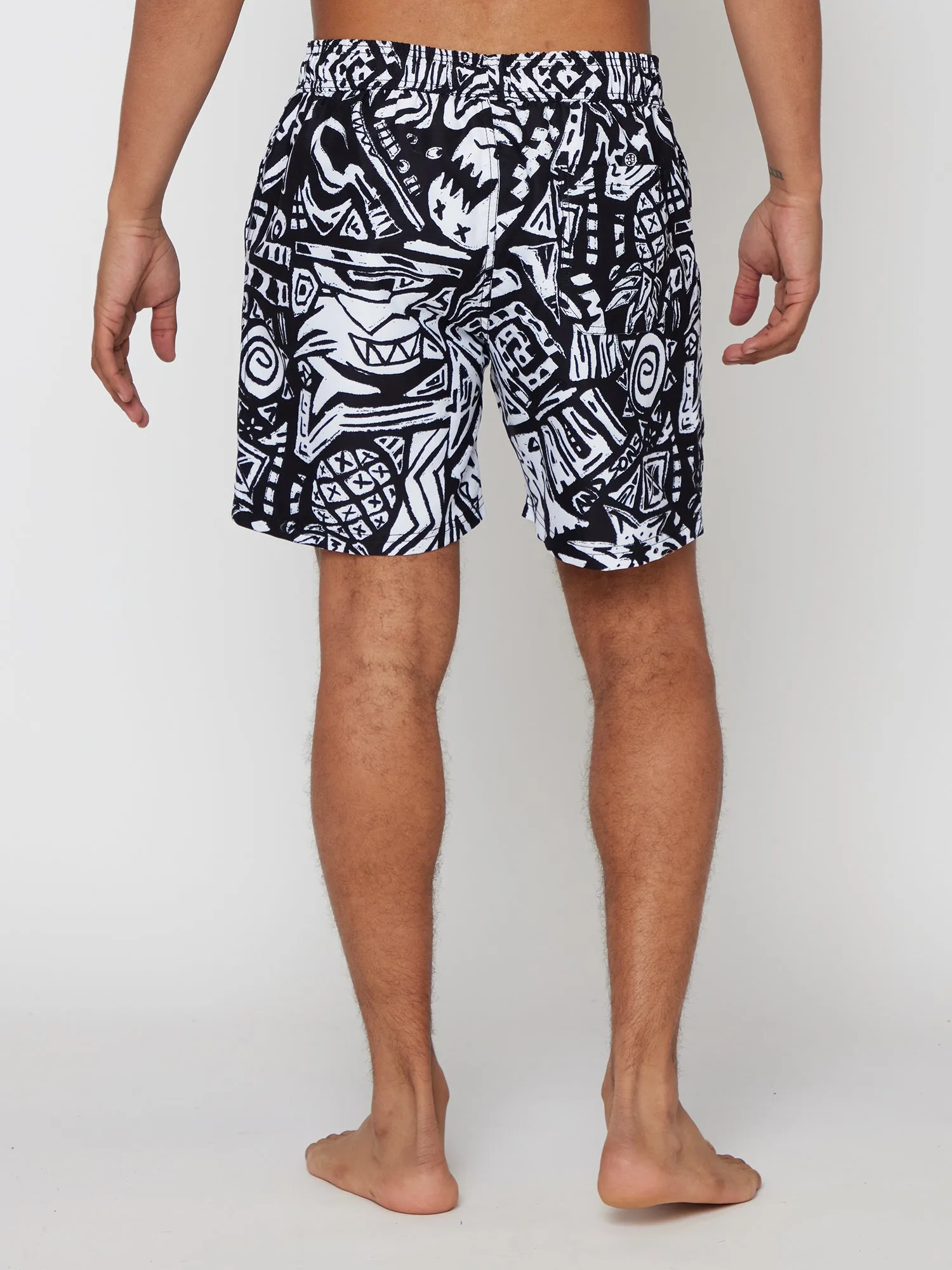 Block Party Pool Shorts in Black