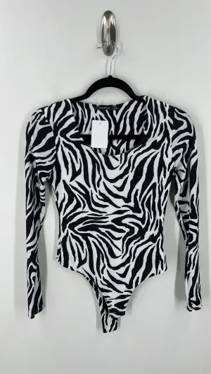 BooHoo Zebra Print Bodysuit, 4