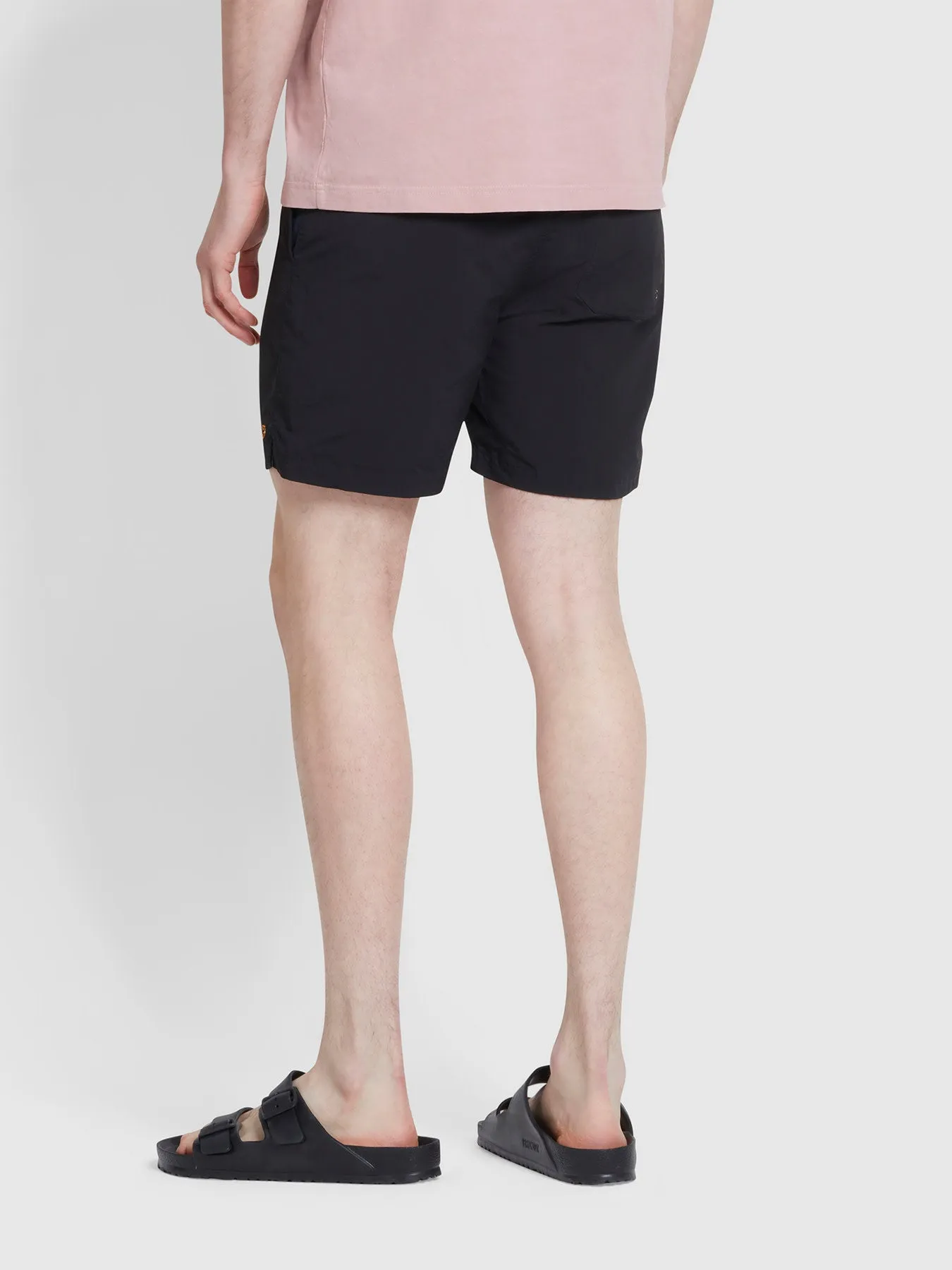 Colbert Regular Fit Plain Swim Shorts In Black