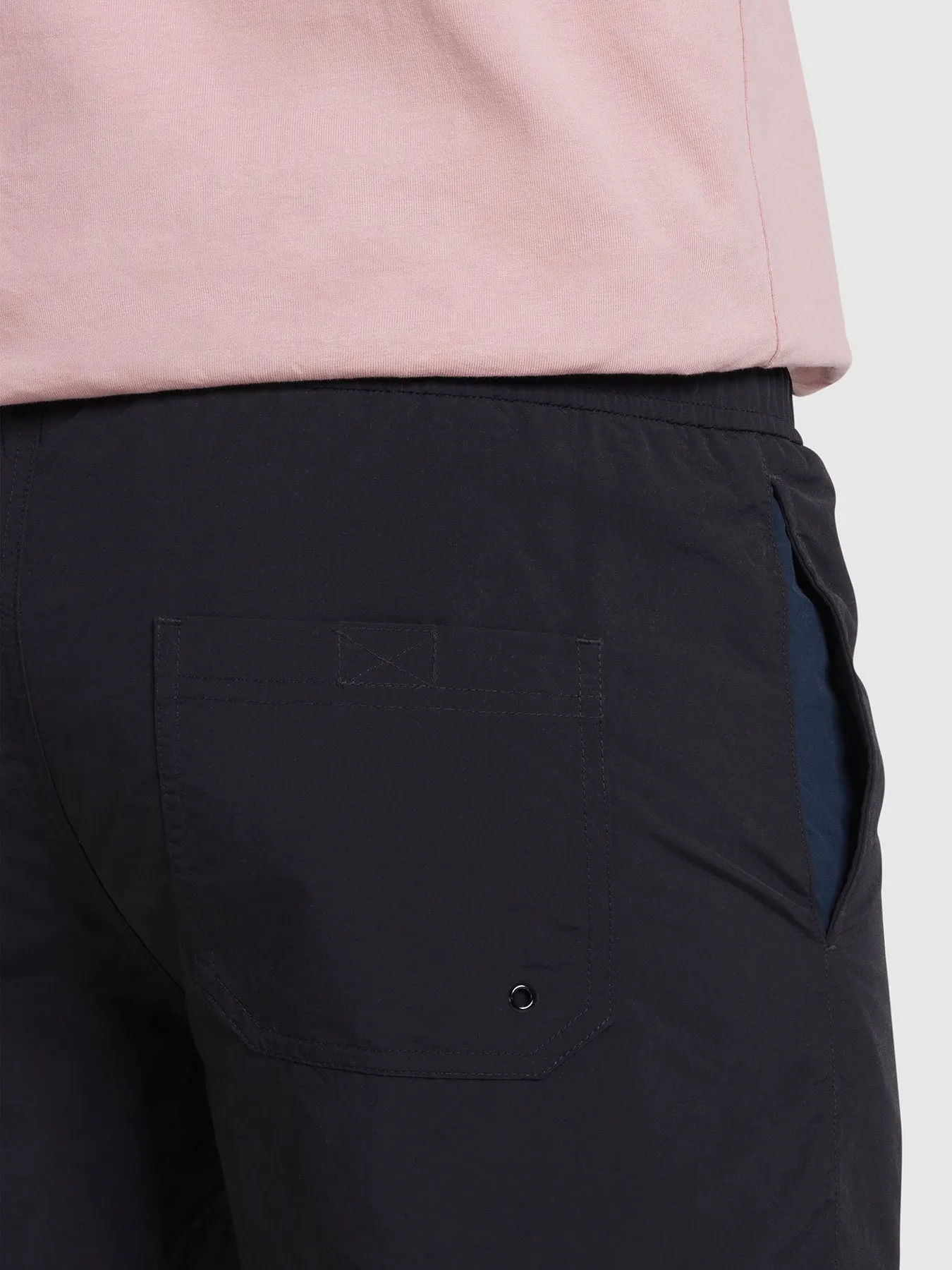 Colbert Regular Fit Plain Swim Shorts In Black