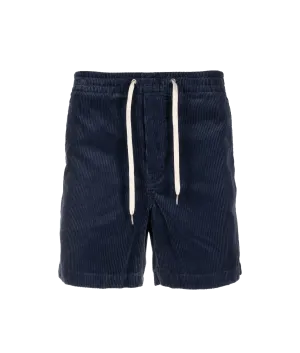 Corduroy Drawstring-fastening Shorts - Navy