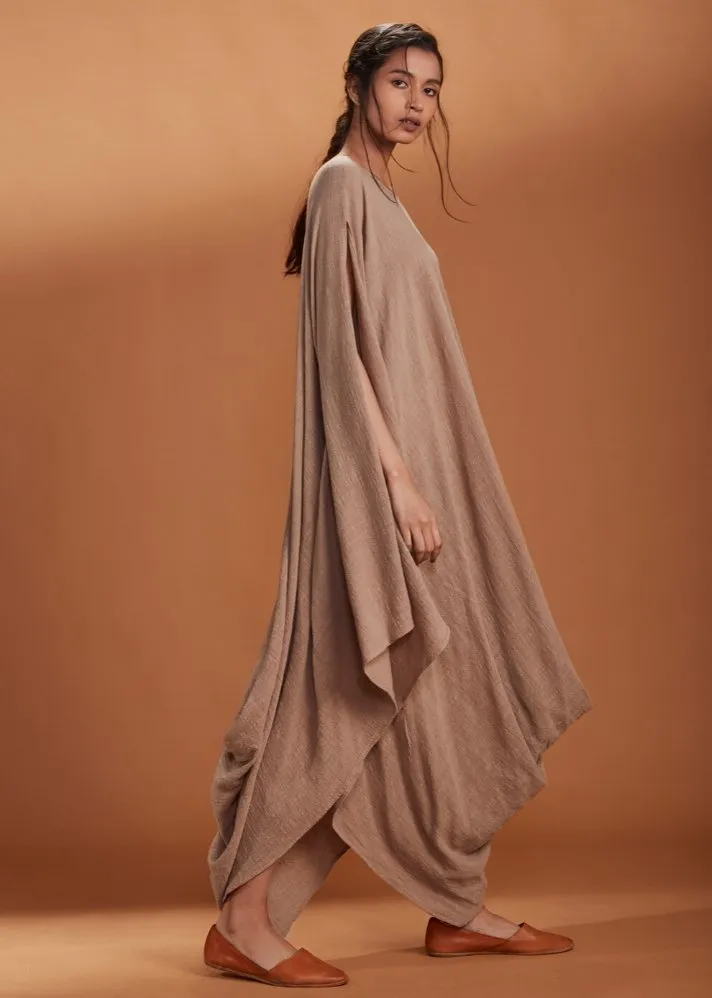 Cowl dress Kaftan style - Brown