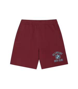 CREST LOGO SWEAT SHORTS - BURGUNDY