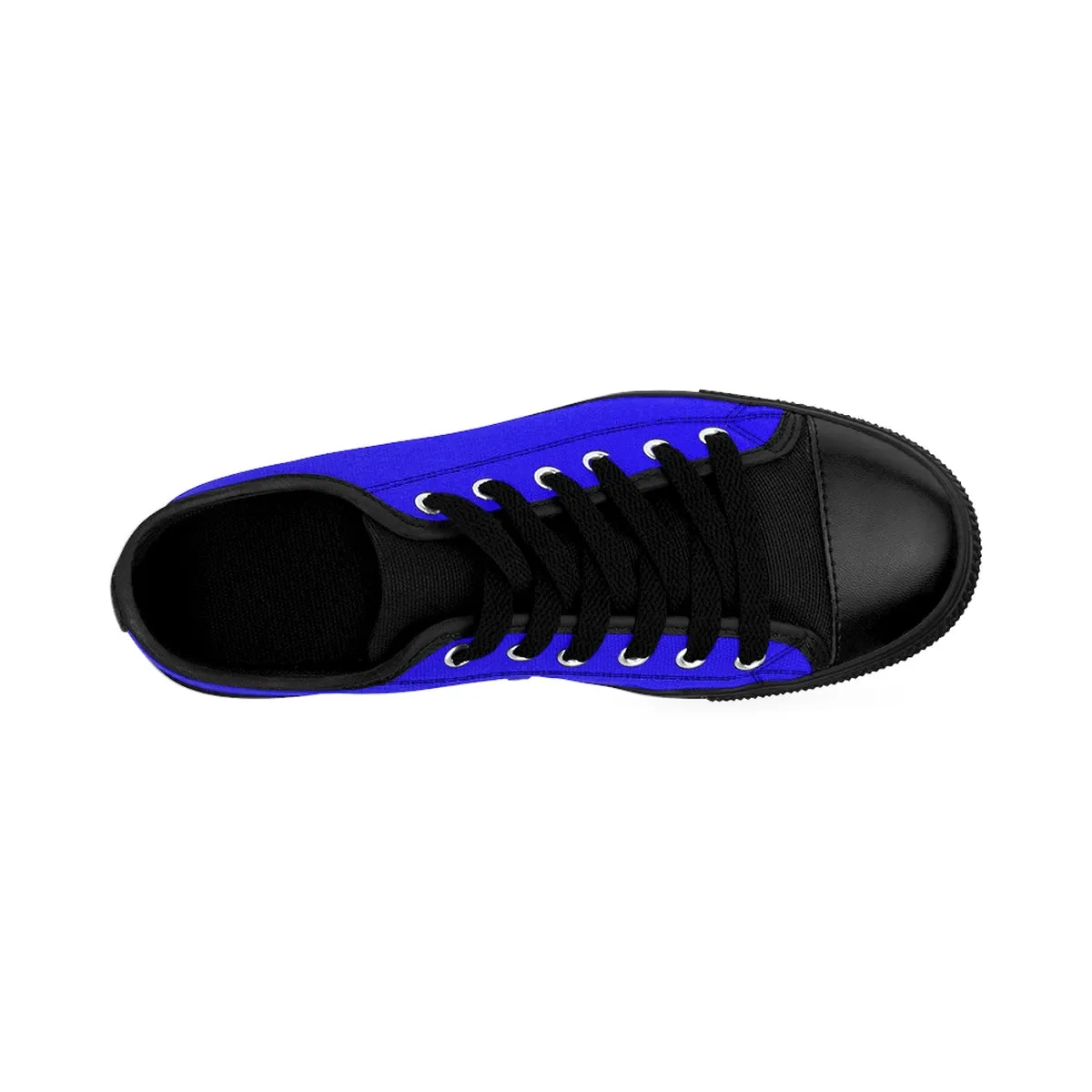 Deep Blue Men's Sneakers, Solid Blue Color Designer Men's Running Low Top Best Tennis Shoes