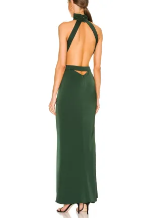 Emerald Green Everett Halter Backless Gown