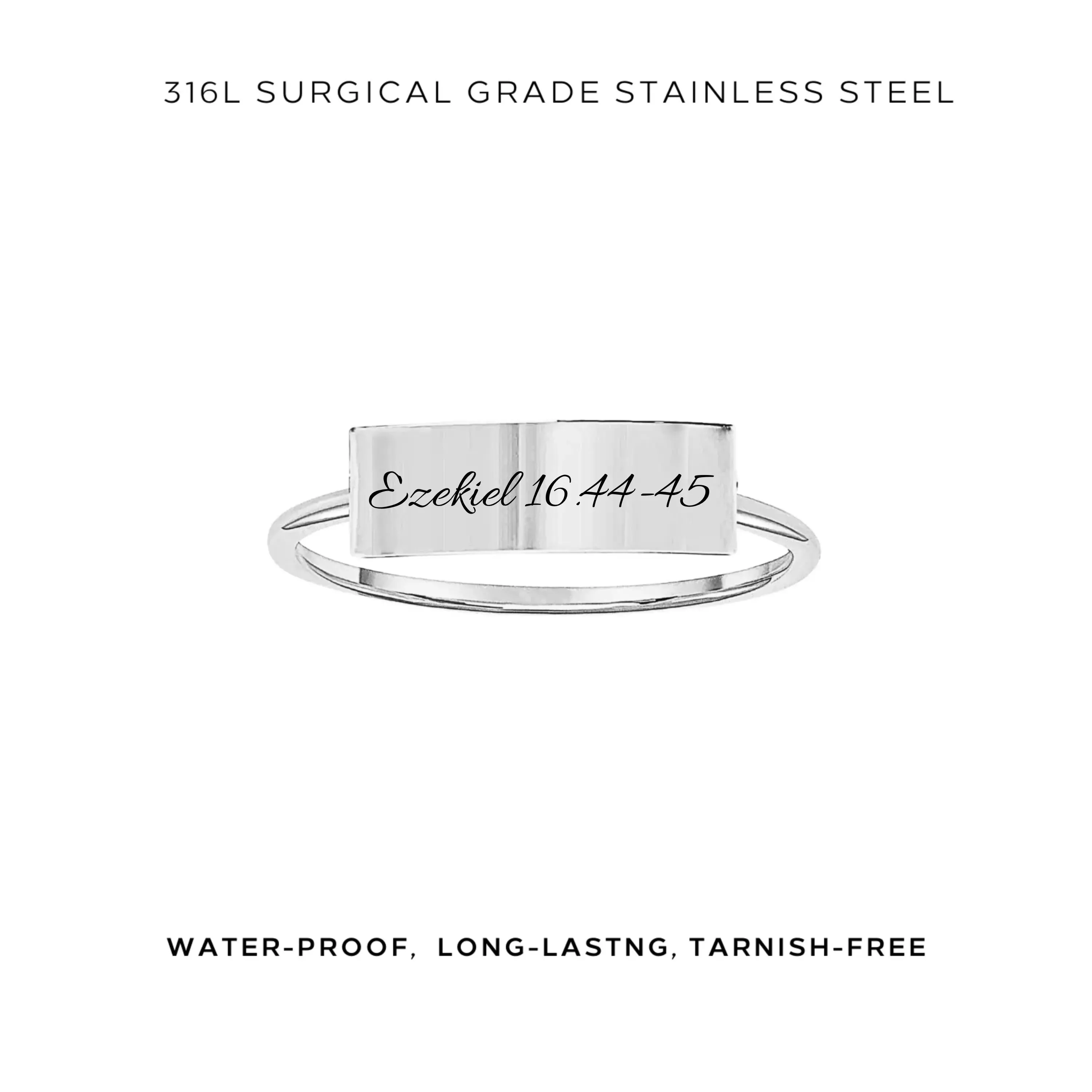 Engraved Rectangle Bar Ring - Customer's Product with price 35.00