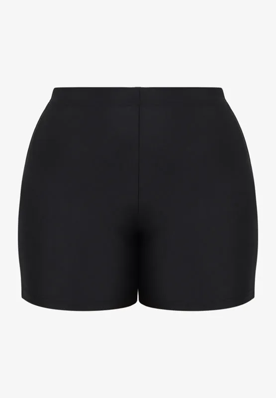 Evona Lycra Fitted Shorts - Black