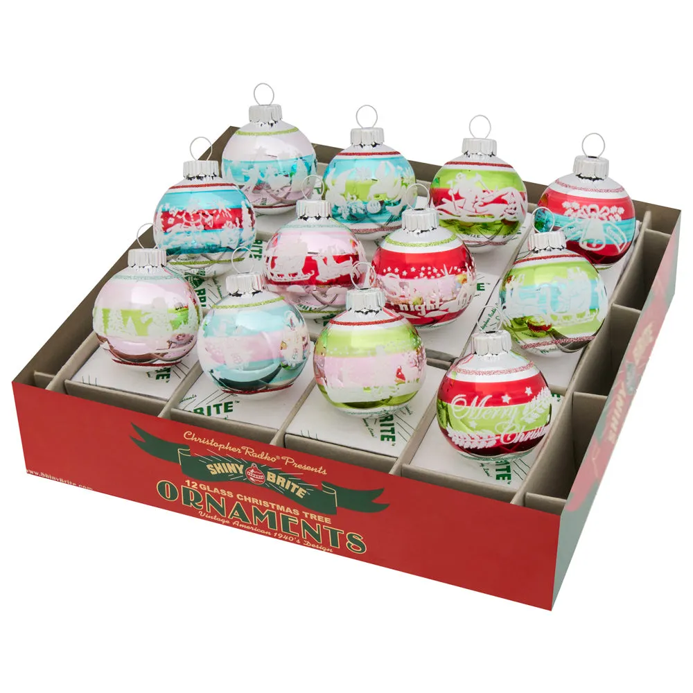 FESTIVE FETE 12 COUNT 1.75" SIGNATURE FLOCKED ROUNDS