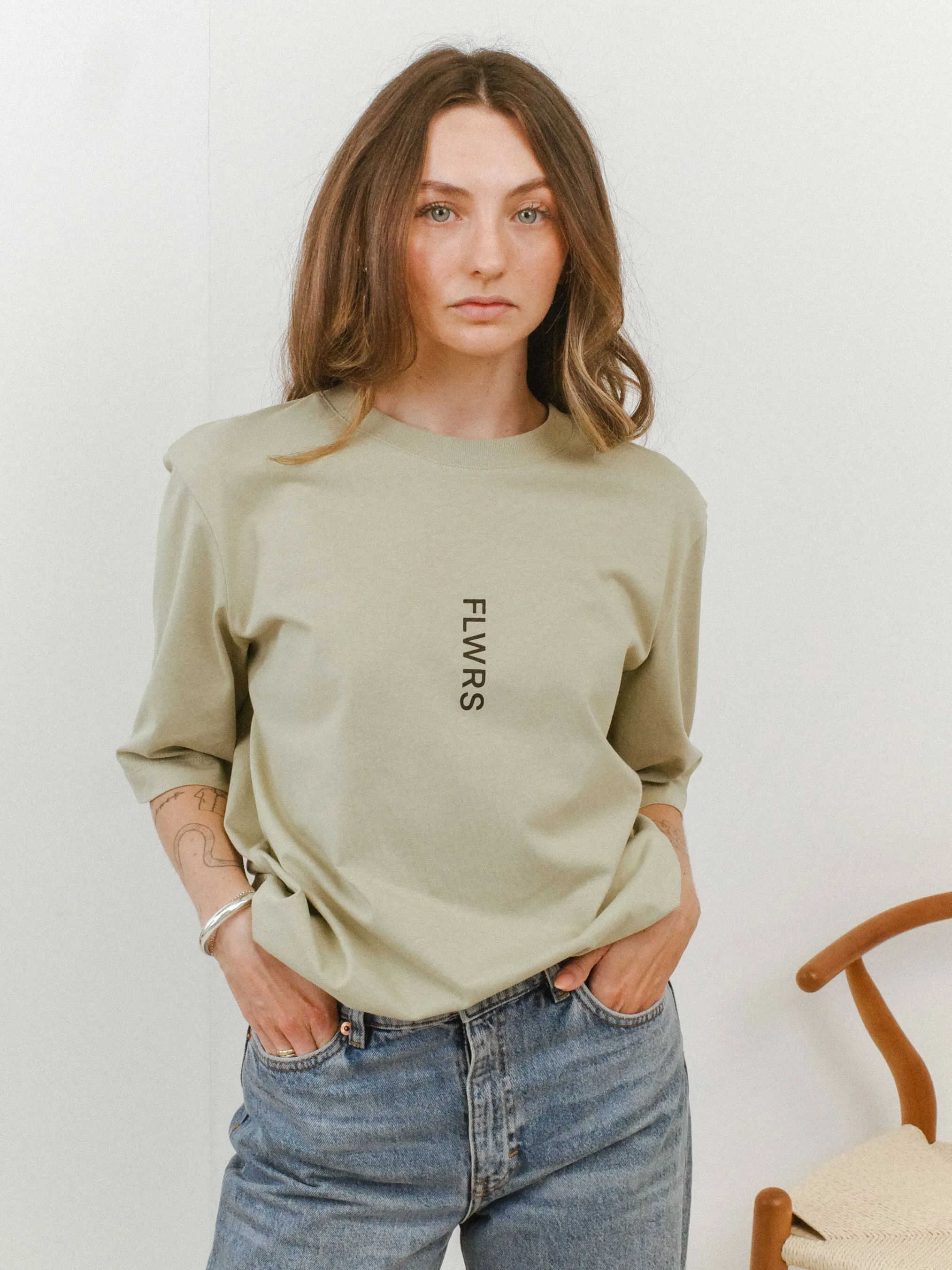 FLWRS Organic Boxy Tee - Sage