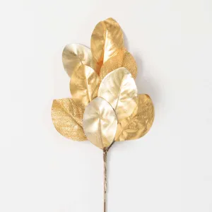 Gold Magnolia Leaf Spray