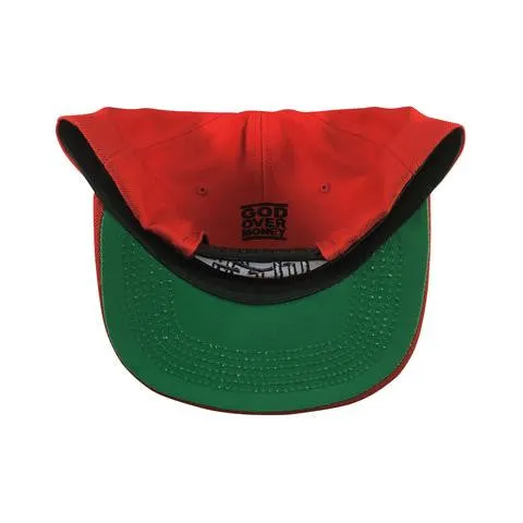 GOM Monogram Snapback, Red/White