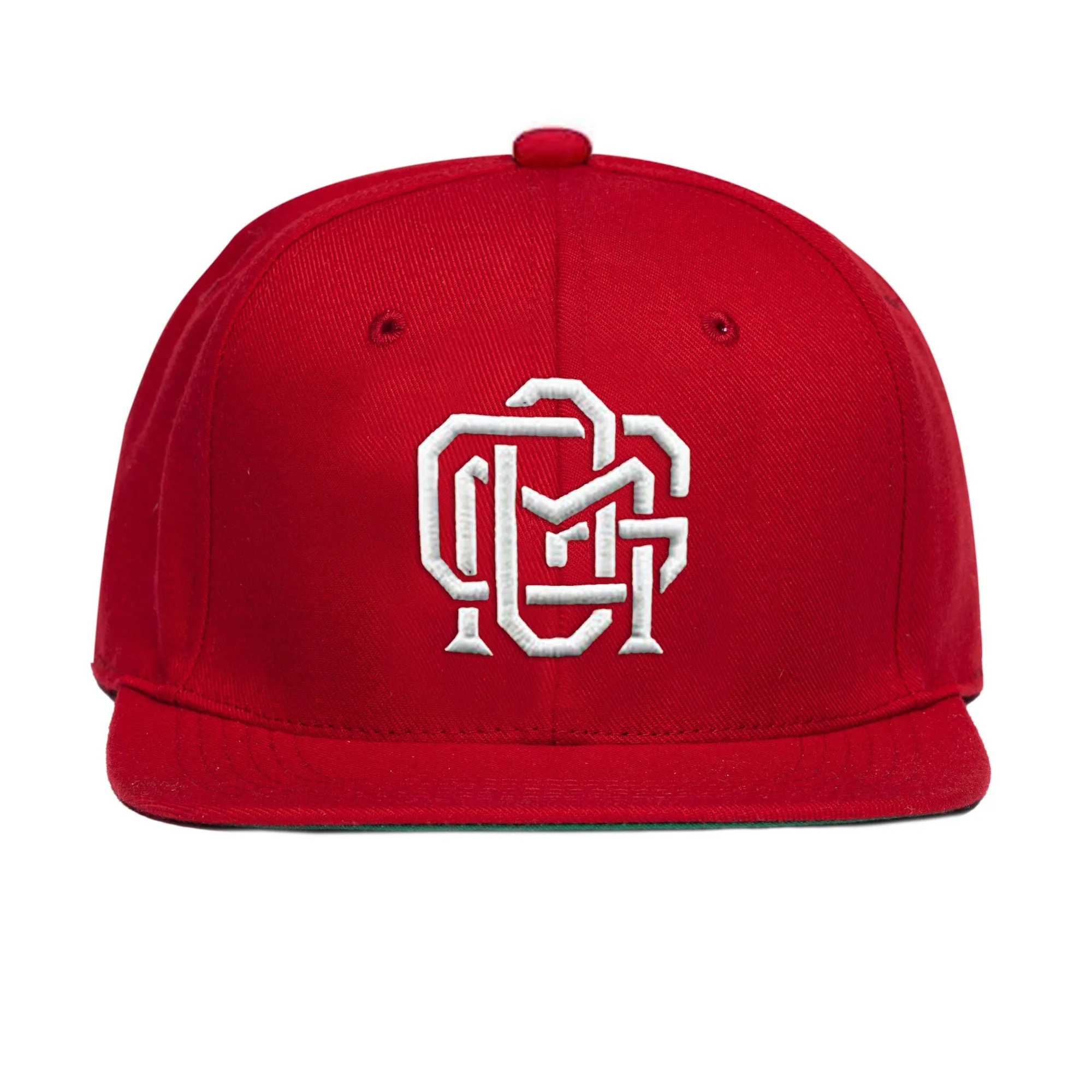 GOM Monogram Snapback, Red/White