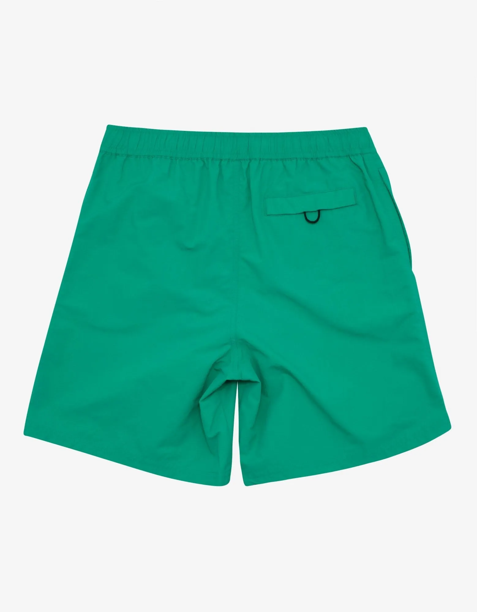 Green Logo Print Long Swim Shorts -