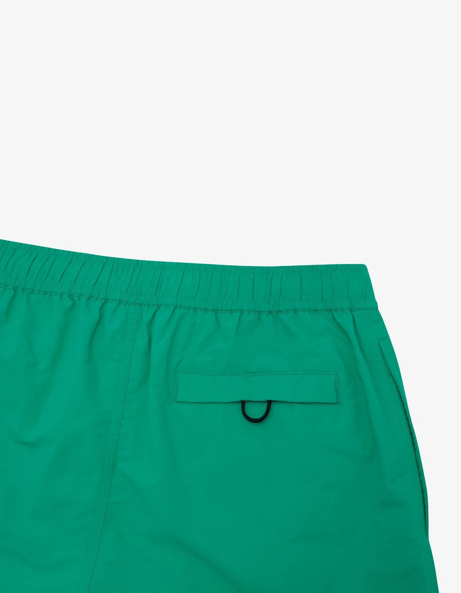 Green Logo Print Long Swim Shorts -