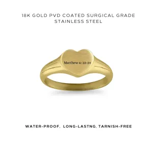 Heart Signet Engraved Ring - Customer's Product with price 35.00