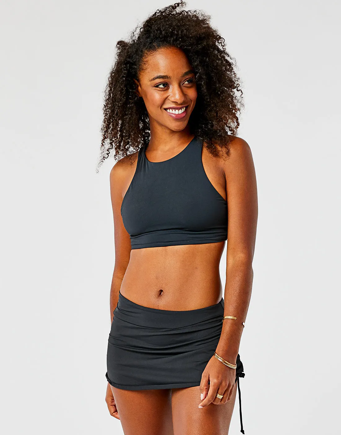 Hoku Swim Skirt: Black