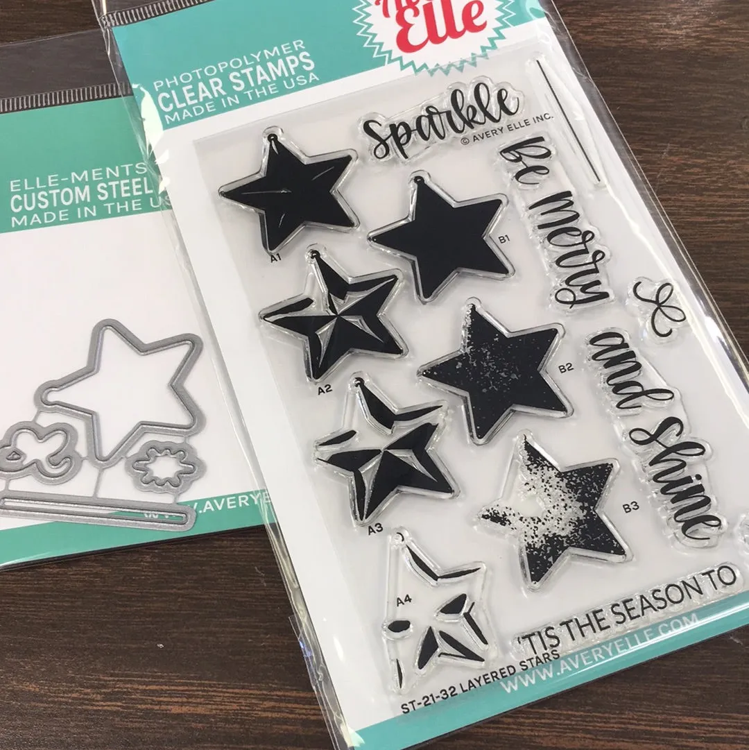 Layered stars stamp and die set by Avery elle