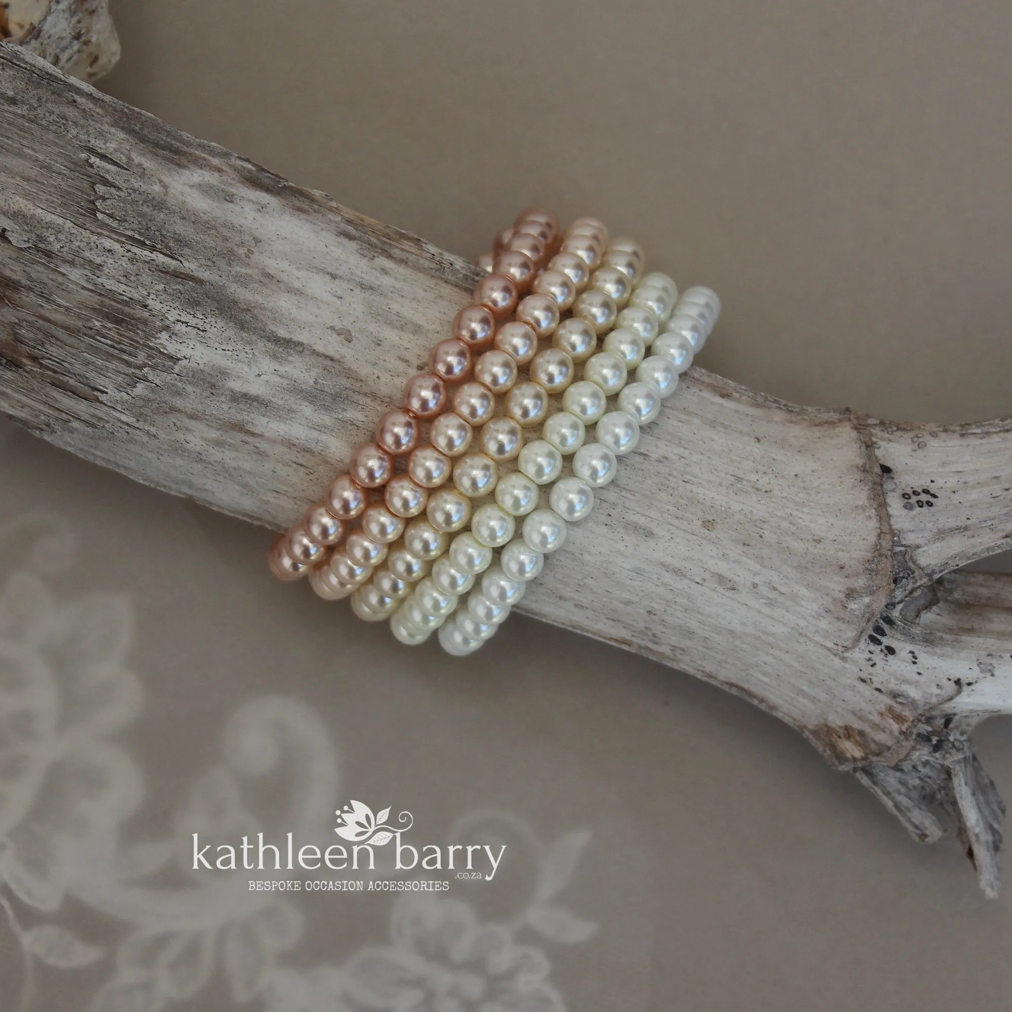 Linda Pearl Stacking Bracelet - Bridesmaid retinue gift assorted pearl colors available (sold individually)