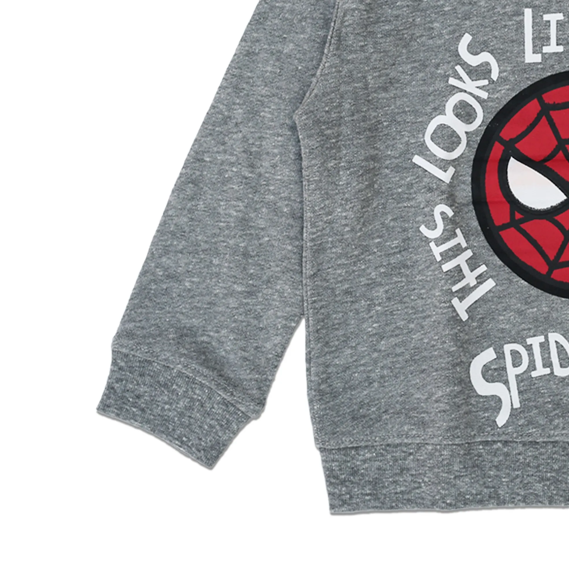 M.A.N.G.O - Kids 'Grey' Crew Neck Spiderman Printed Terry Sweatshirt MG1188