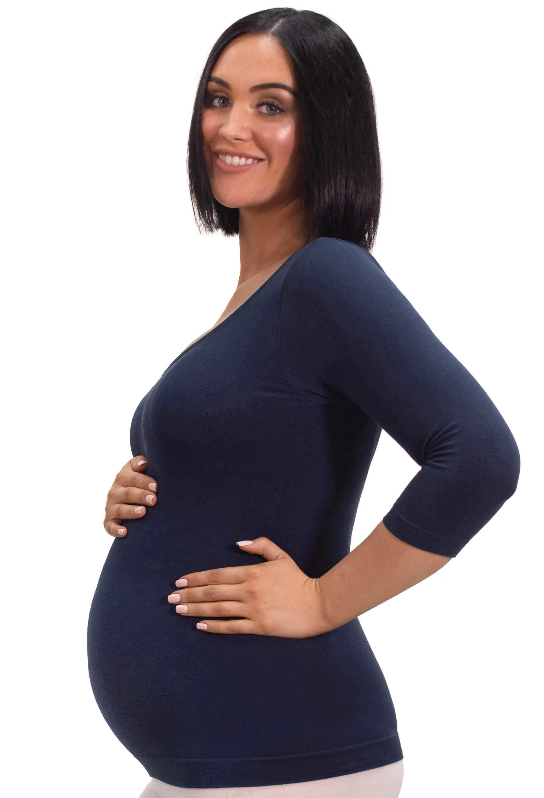 Maternity Bamboo 3/4 Sleeve Top - 3 Pack