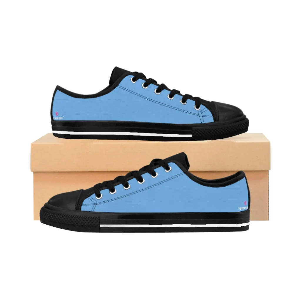 Pale Blue Color Women's Sneakers, Lightweight Blue Low Tops Tennis Running Casual Shoes  For Women