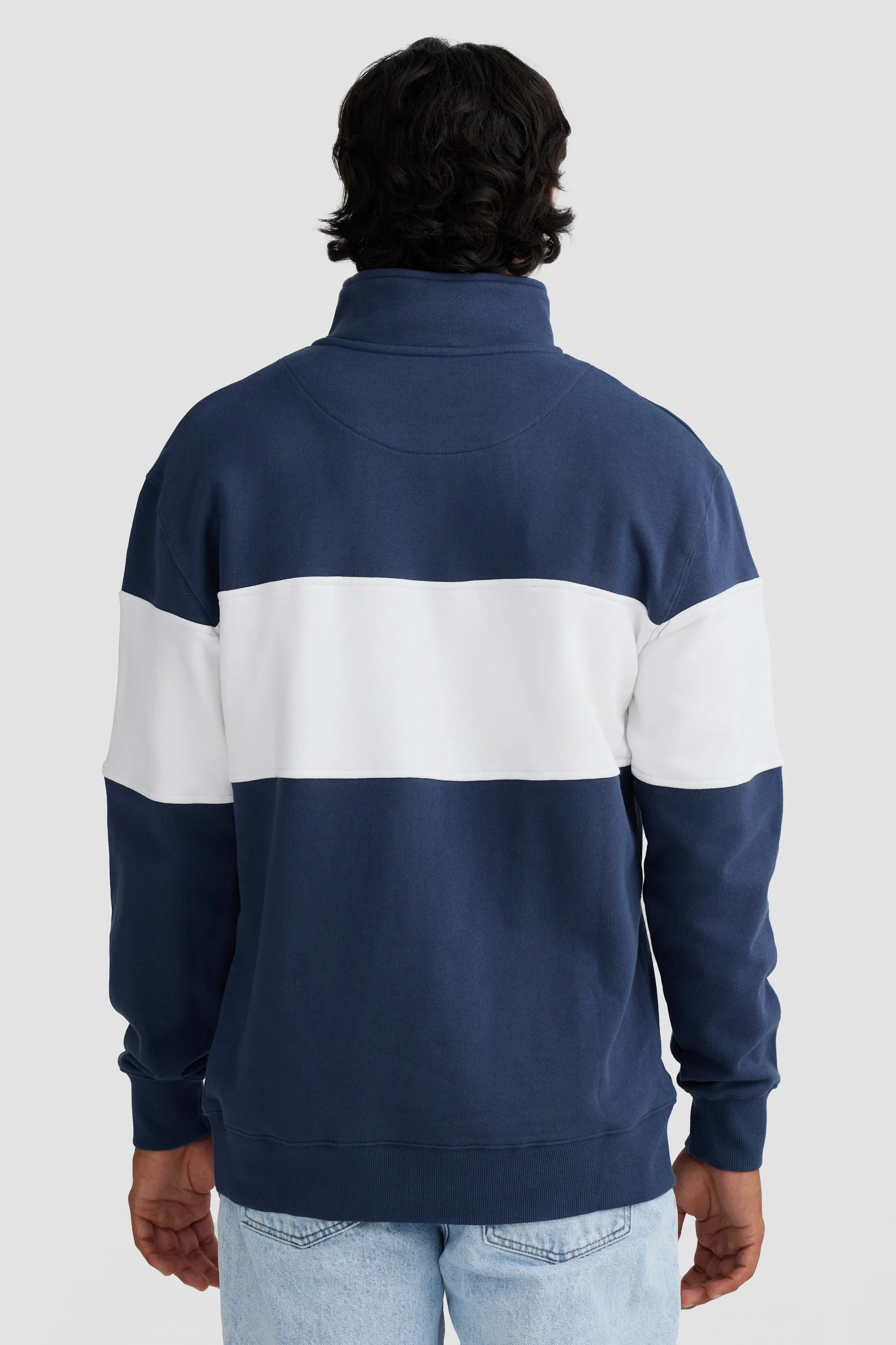 Panel Quarter Zip Navy