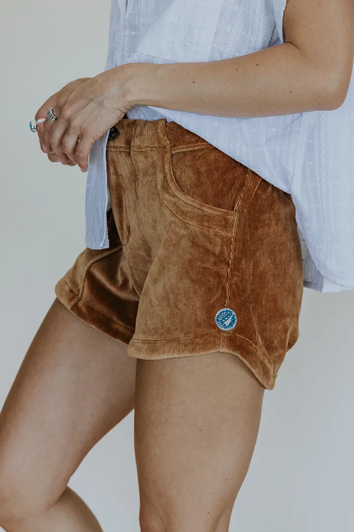 Retro Pocket Shorts - Clay Corduroy