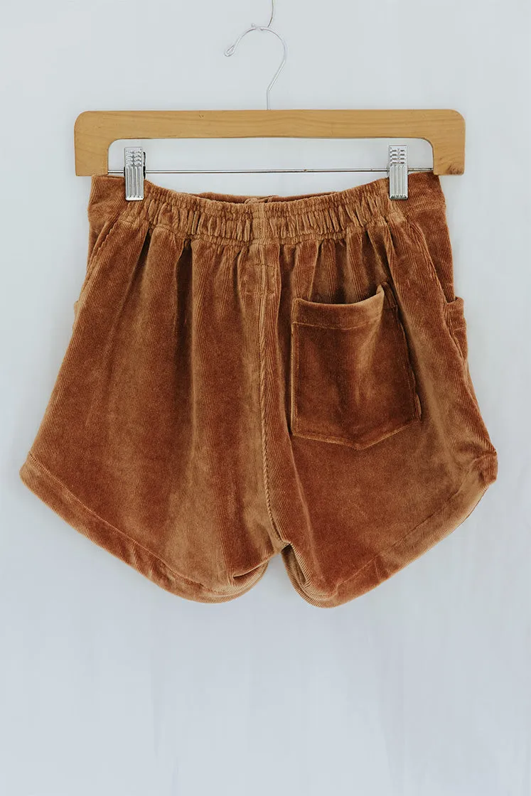 Retro Pocket Shorts - Clay Corduroy