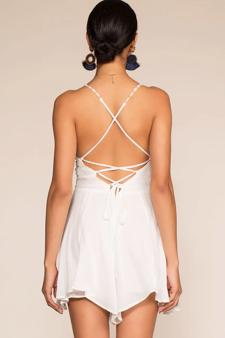 St. Martinique Crochet Romper - White