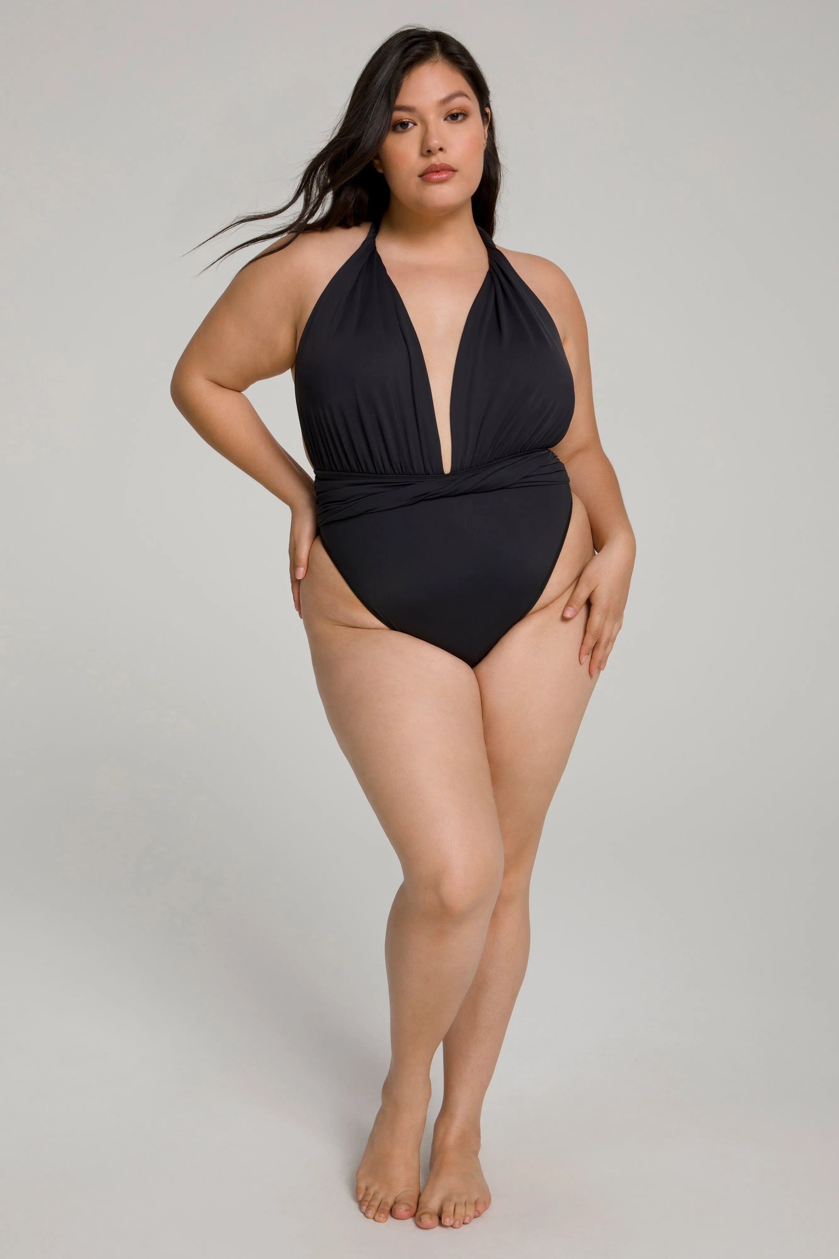 WAIST CINCHER ONE-PIECE | BLACK001